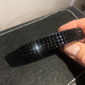 Swarovski black crystal leather bracelet